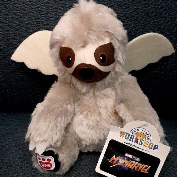 Cute 7" Build-A-Bear Rare Sloth with Wings Gets Heroic with Disney - MS Marvel - Picture 1 of 11